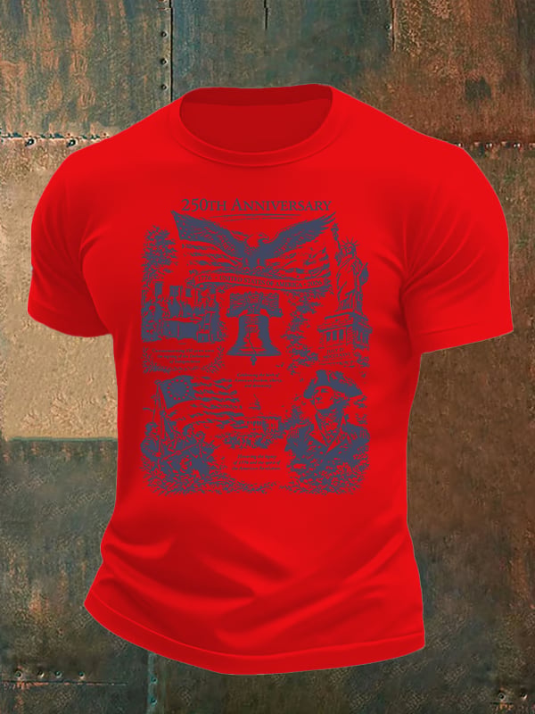 Men's Retro USA 250th Anniversary Print T-Shirt