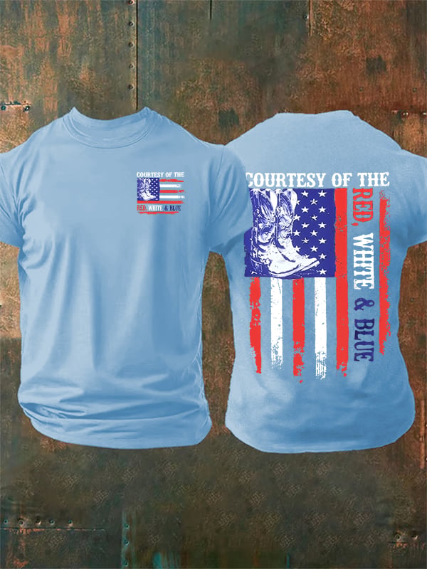 Men's Courtesy Of Red White And Blue 250th Anniversary Flags T-Shirt