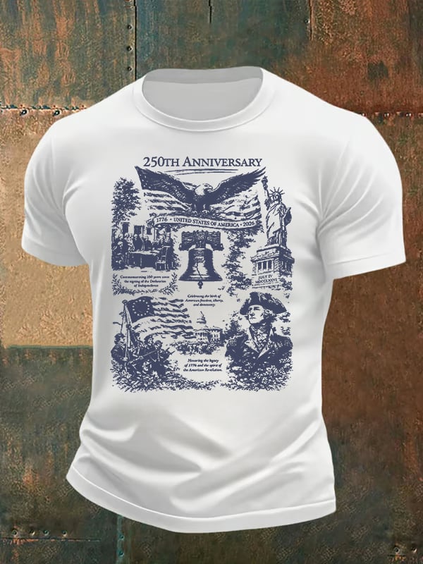 Men's Retro USA 250th Anniversary Print T-Shirt