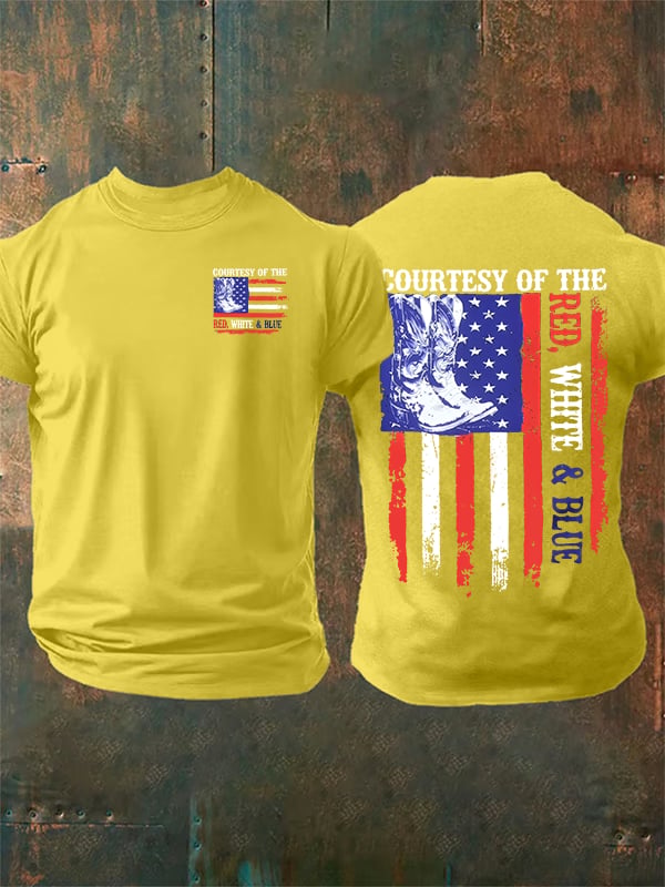 Men's Courtesy Of Red White And Blue 250th Anniversary Flags T-Shirt