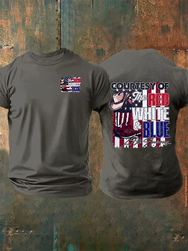 Men's Courtesy Of Red White And Blue, 250th Anniversary Freedom T-Shirt