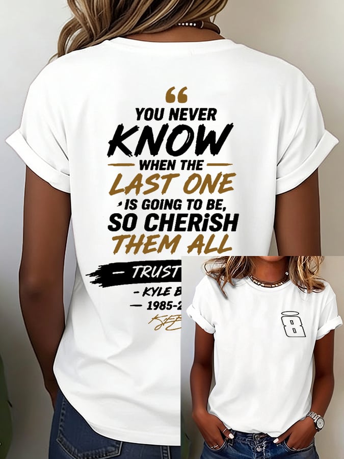 Women's Racing Legend Memorial Print Casual T-shirt