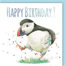Puffin Present Birthday Card