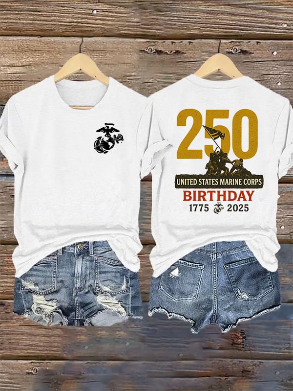 Women's UNITED STATES MARINE CORPS BIRTHDAY Print T-Shirt