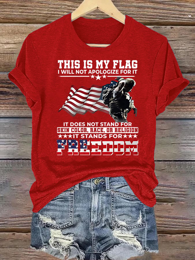 Women's THIS IS MY FLAG Print T-Shirt