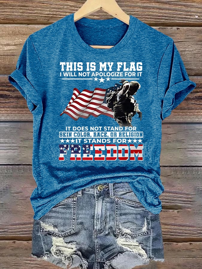 Women's THIS IS MY FLAG Print T-Shirt