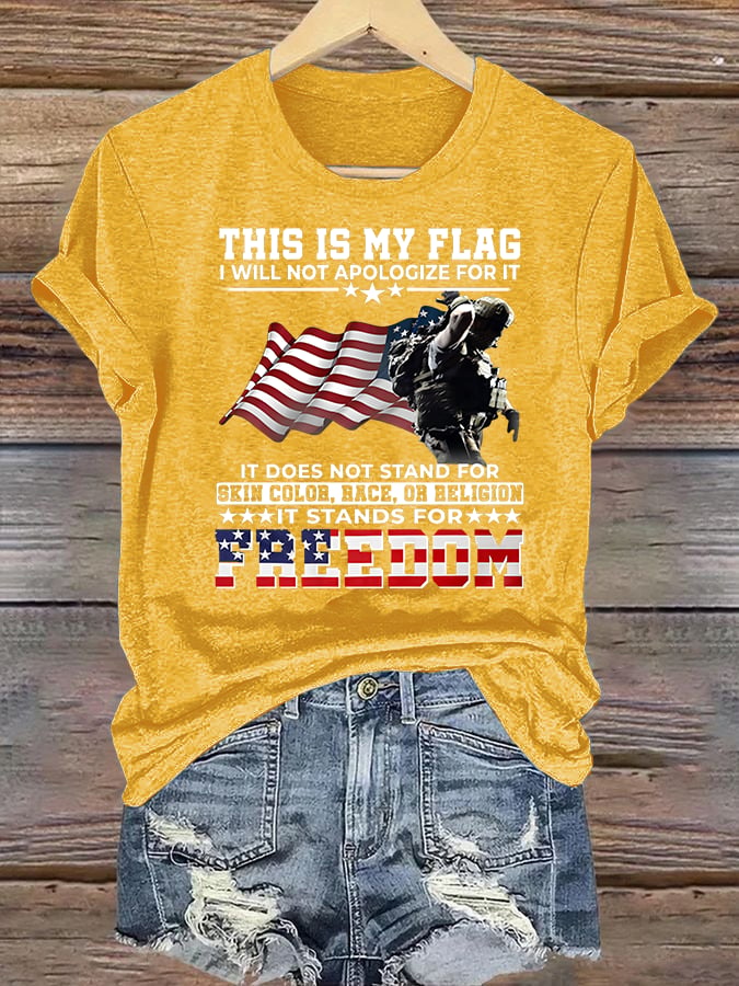 Women's THIS IS MY FLAG Print T-Shirt