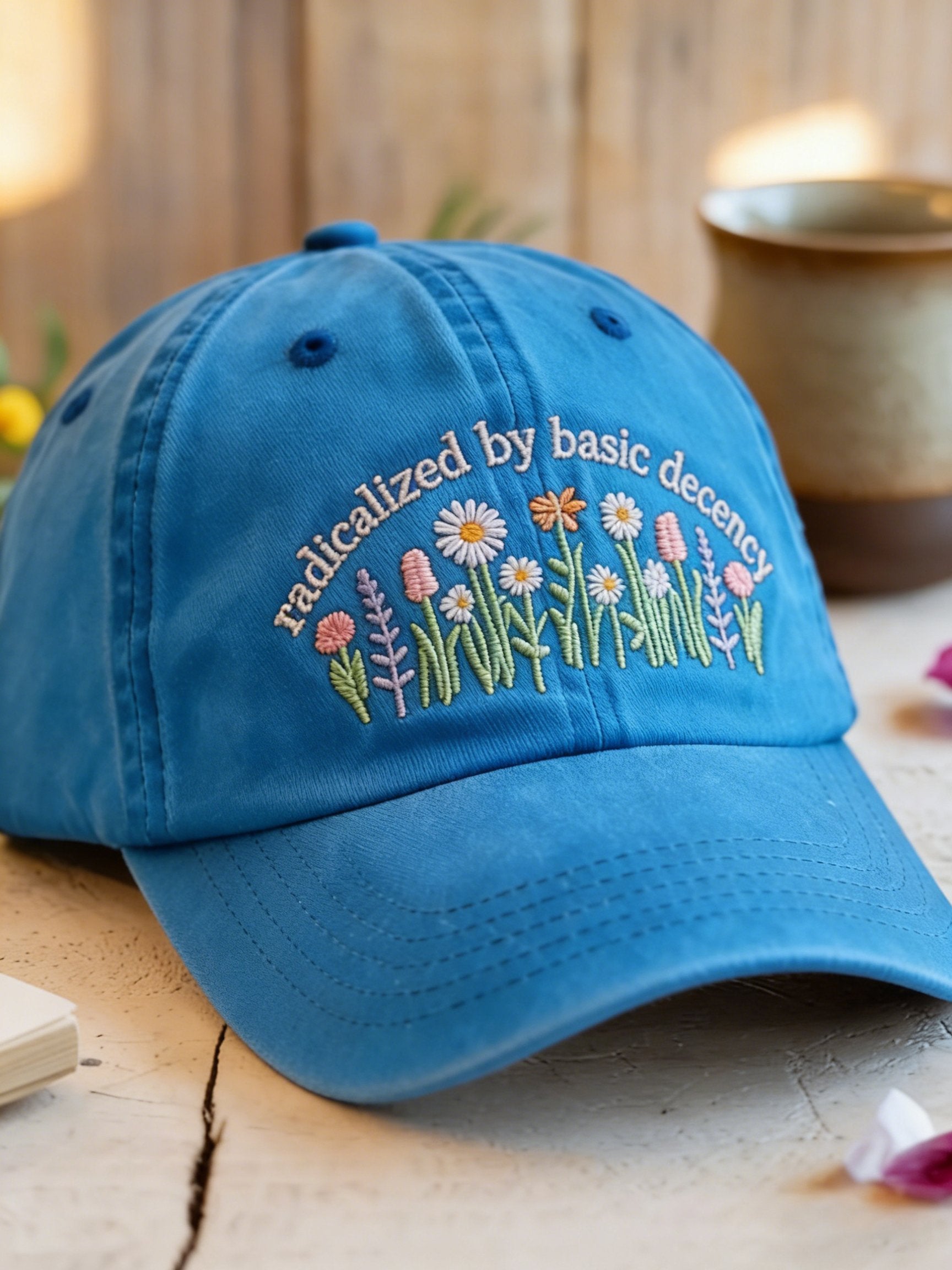 Radicalized by Basic Decency Print Baseball Cap
