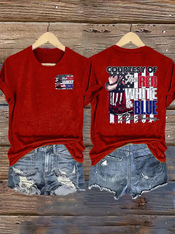 Women's Courtesy Of Red White And Blue, 250th Anniversary Freedom T-Shirt