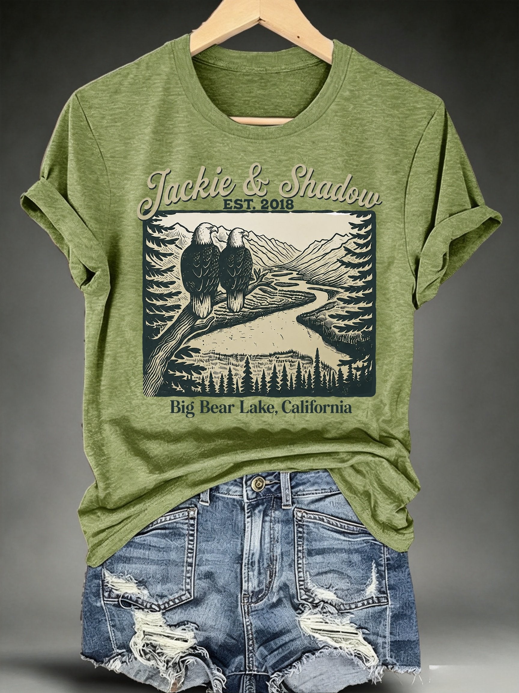 Women's JACKIE & SHADOW Print Crew-Neck T-Shirt
