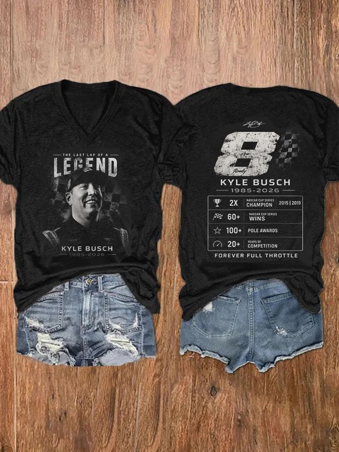 Women's Racing Legend Memorial Print Casual T-shirt