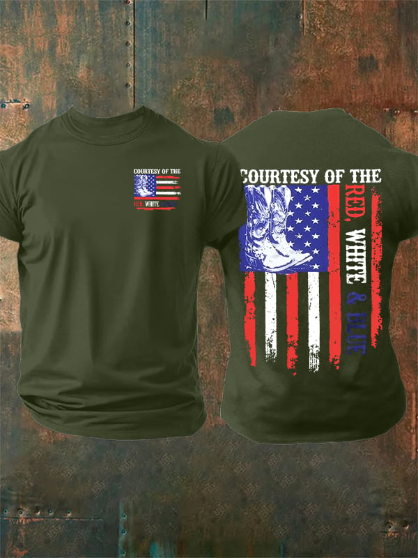 Men's Courtesy Of Red White And Blue 250th Anniversary Flags T-Shirt