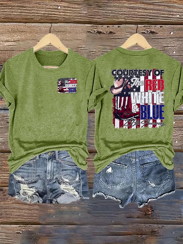 Women's Courtesy Of Red White And Blue, 250th Anniversary Freedom T-Shirt