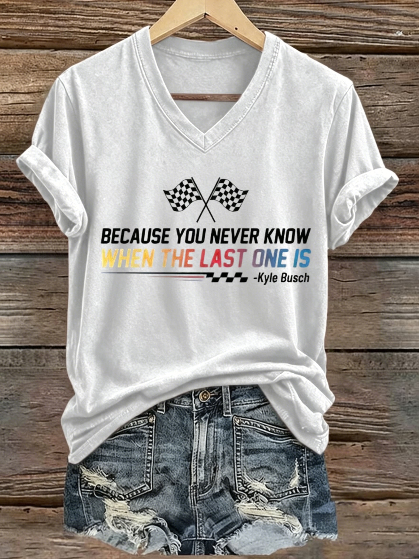 Women's Drag Racing Hero Print Casual T-shirt