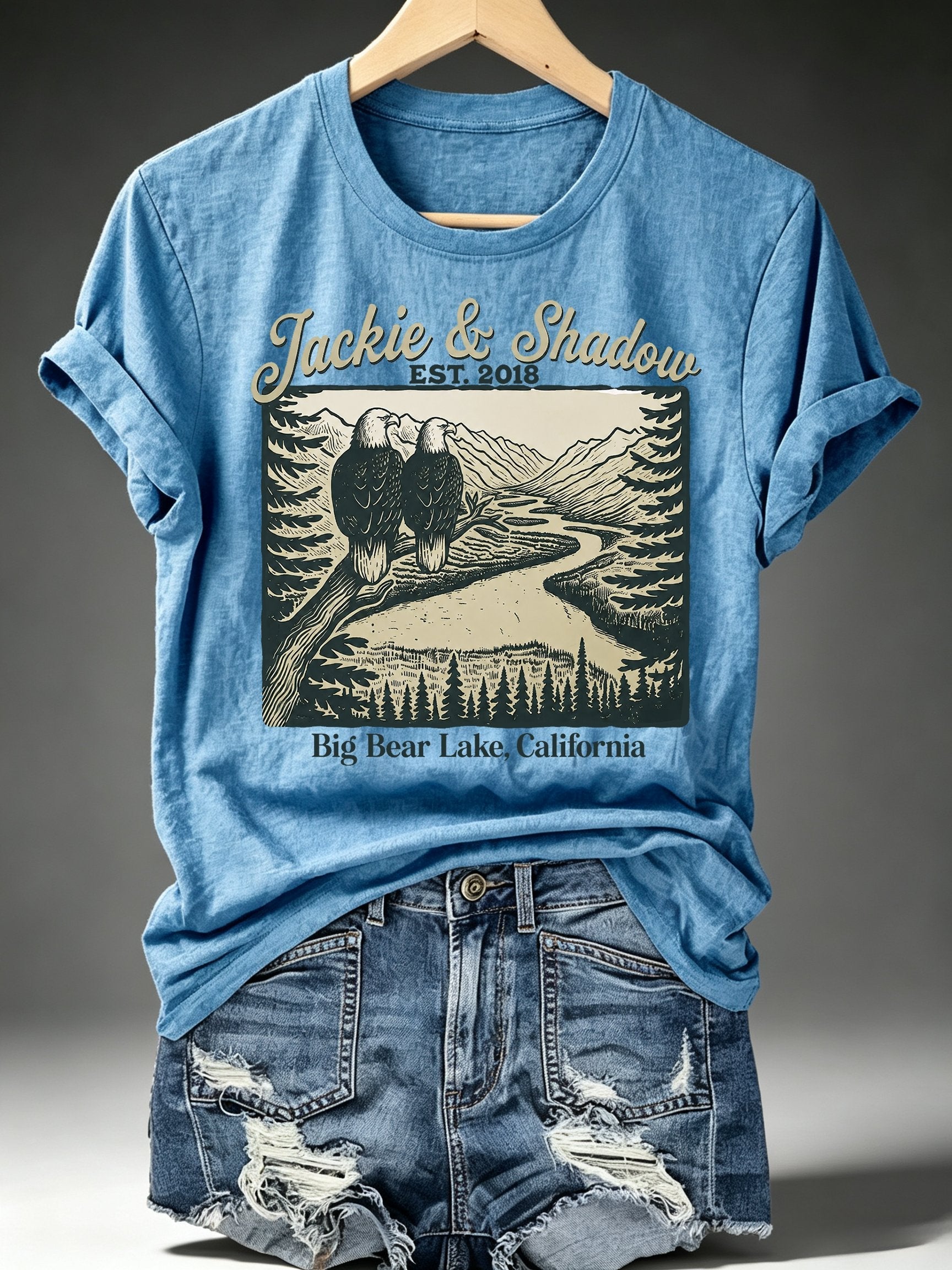 Women's JACKIE & SHADOW Print Crew-Neck T-Shirt