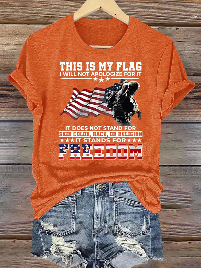 Women's THIS IS MY FLAG Print T-Shirt