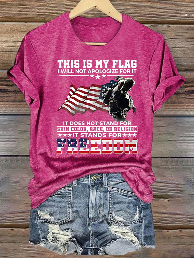 Women's THIS IS MY FLAG Print T-Shirt