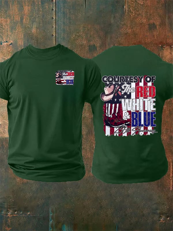 Men's Courtesy Of Red White And Blue, 250th Anniversary Freedom T-Shirt