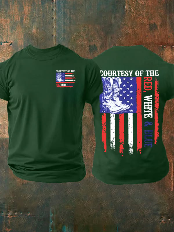 Men's Courtesy Of Red White And Blue 250th Anniversary Flags T-Shirt