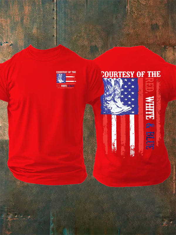 Men's Courtesy Of Red White And Blue 250th Anniversary Flags T-Shirt