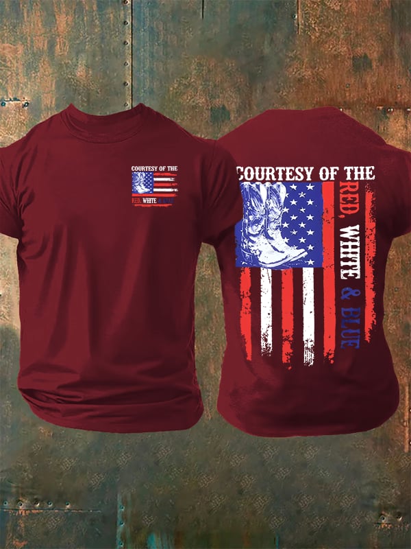 Men's Courtesy Of Red White And Blue 250th Anniversary Flags T-Shirt