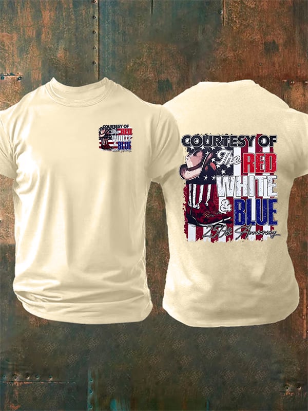 Men's Courtesy Of Red White And Blue, 250th Anniversary Freedom T-Shirt
