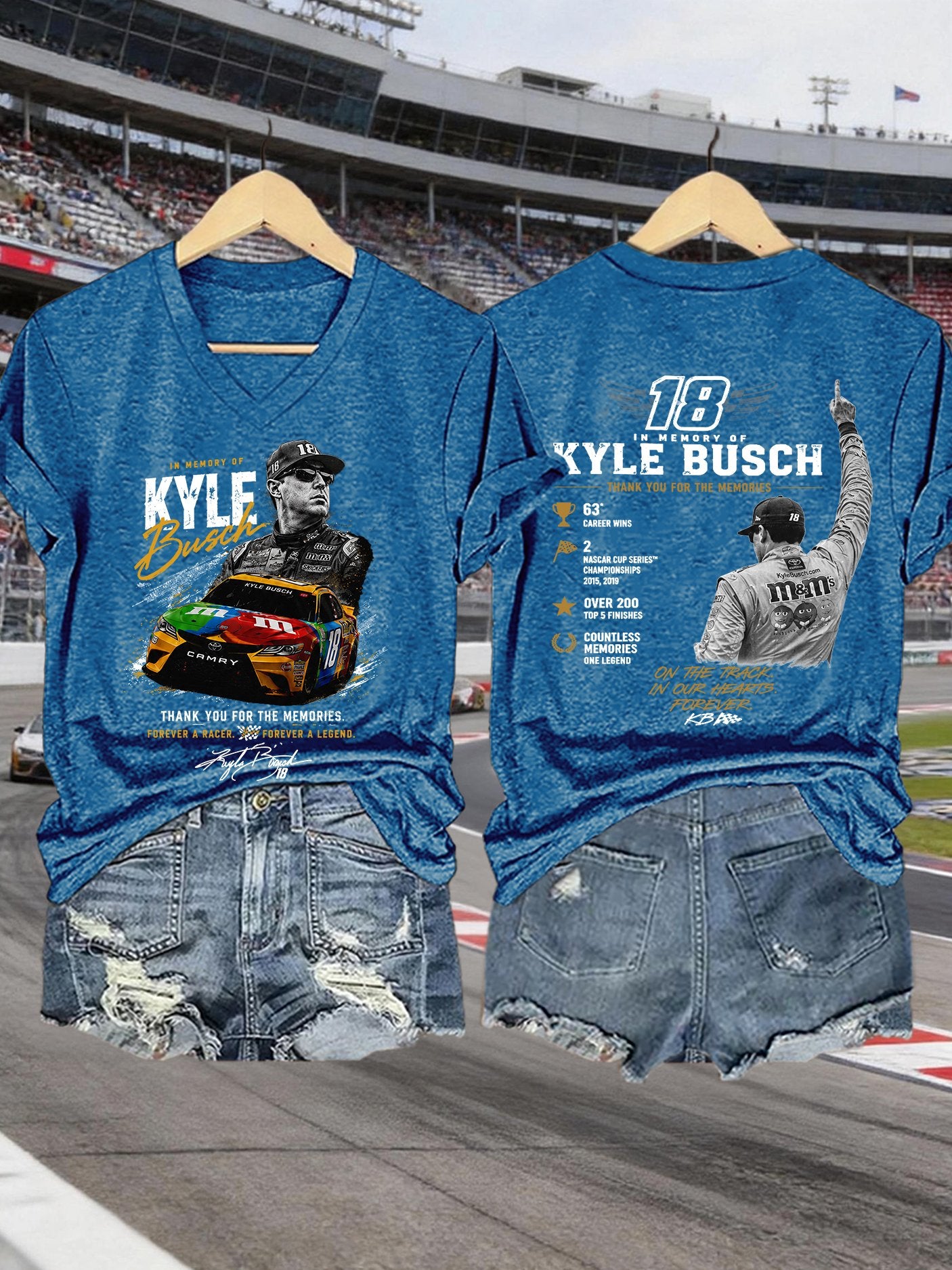 Women's Racing Legend Memorial Print Casual T-shirt
