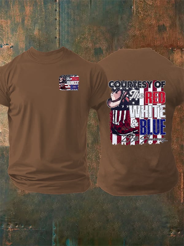 Men's Courtesy Of Red White And Blue, 250th Anniversary Freedom T-Shirt