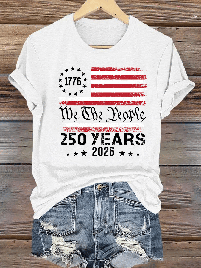 Women's 250 YEARS Print Round-Neck T-Shirt