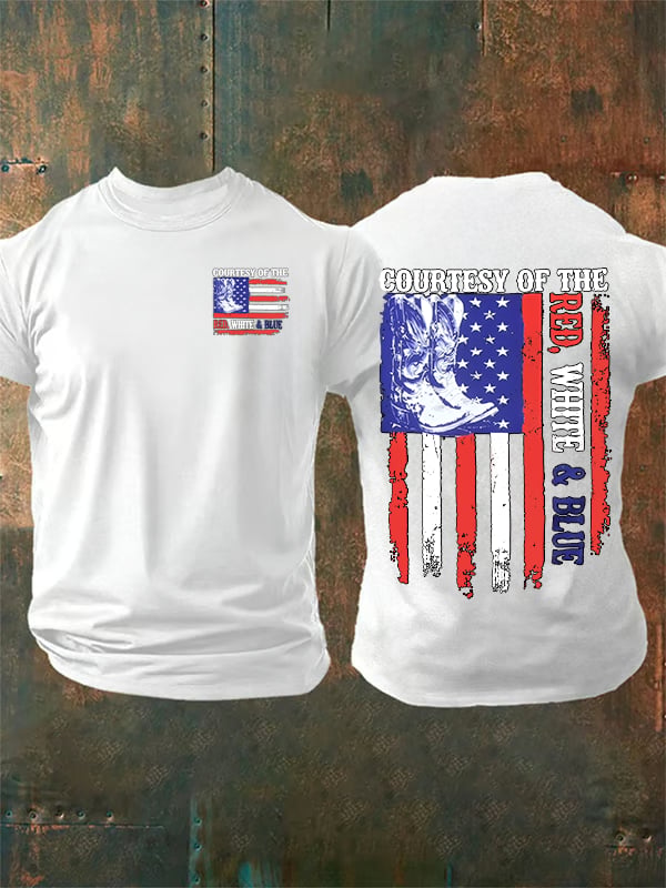 Men's Courtesy Of Red White And Blue 250th Anniversary Flags T-Shirt