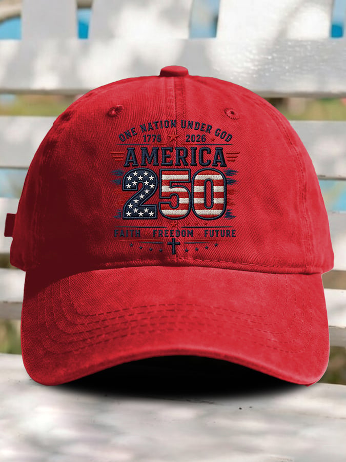 Retro Rededicate 250 One Nation Under God Faith Freedom Future Print Baseball Cap