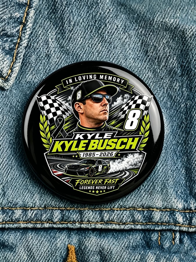 Racing-Themed Printed Brooch