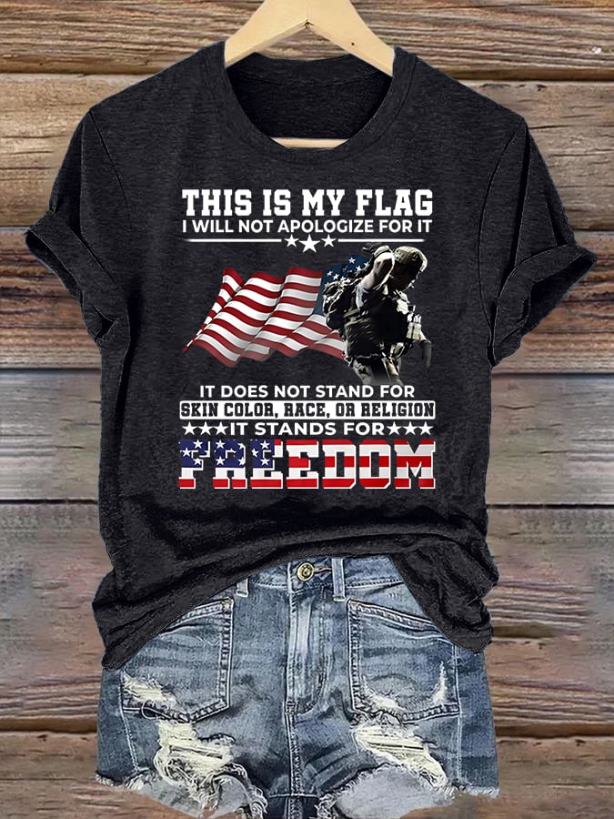 Women's THIS IS MY FLAG Print T-Shirt