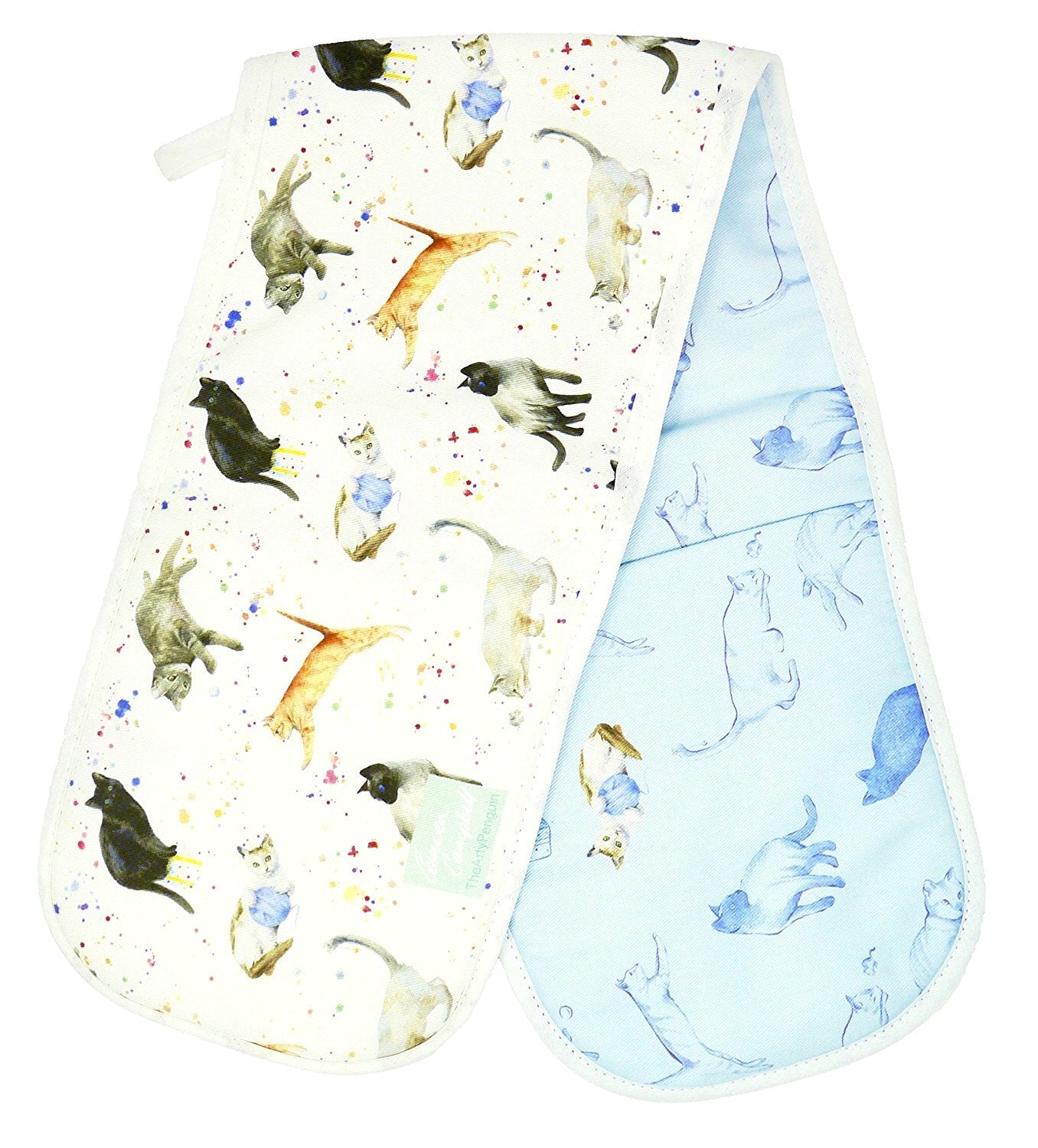 Pretty and Fun Cats and kittens double oven gloves.