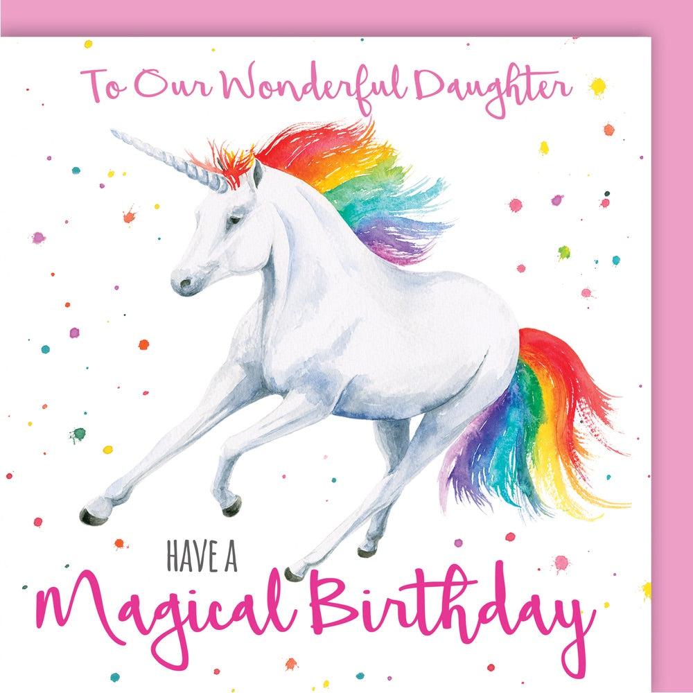 Unicorn ‘magical’ Birthday Card for a Wonderful Daughter