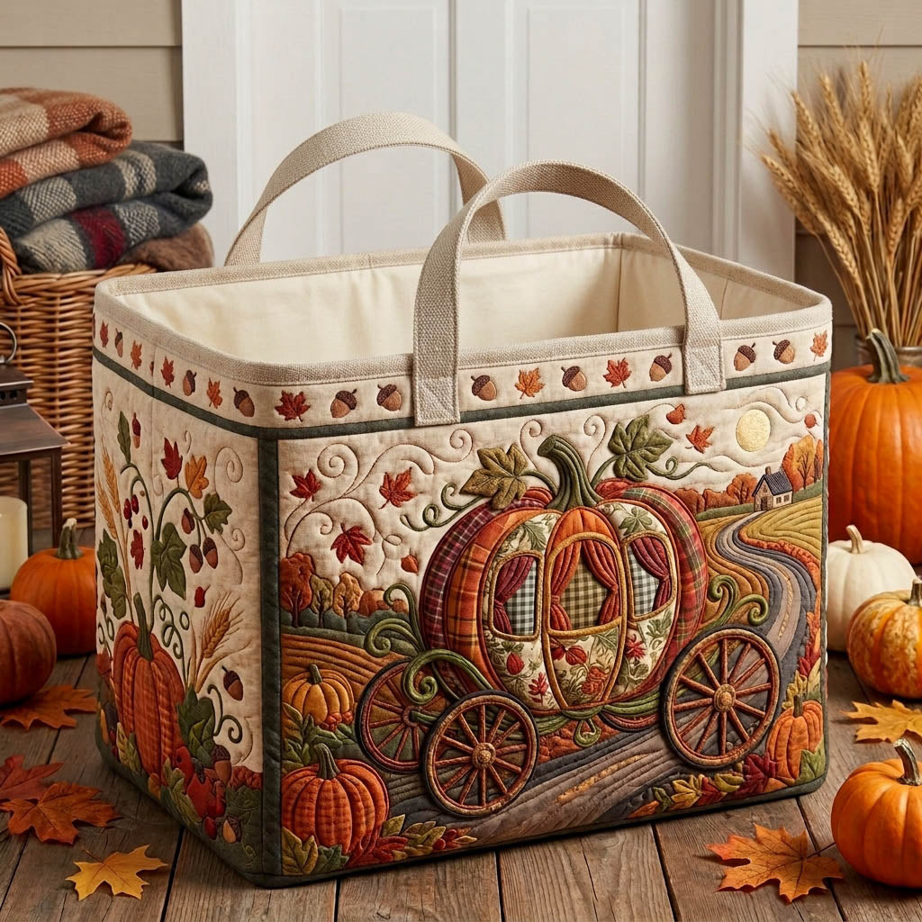 Pumpkin Patch Quilted Storage Basket GFTONMU1754