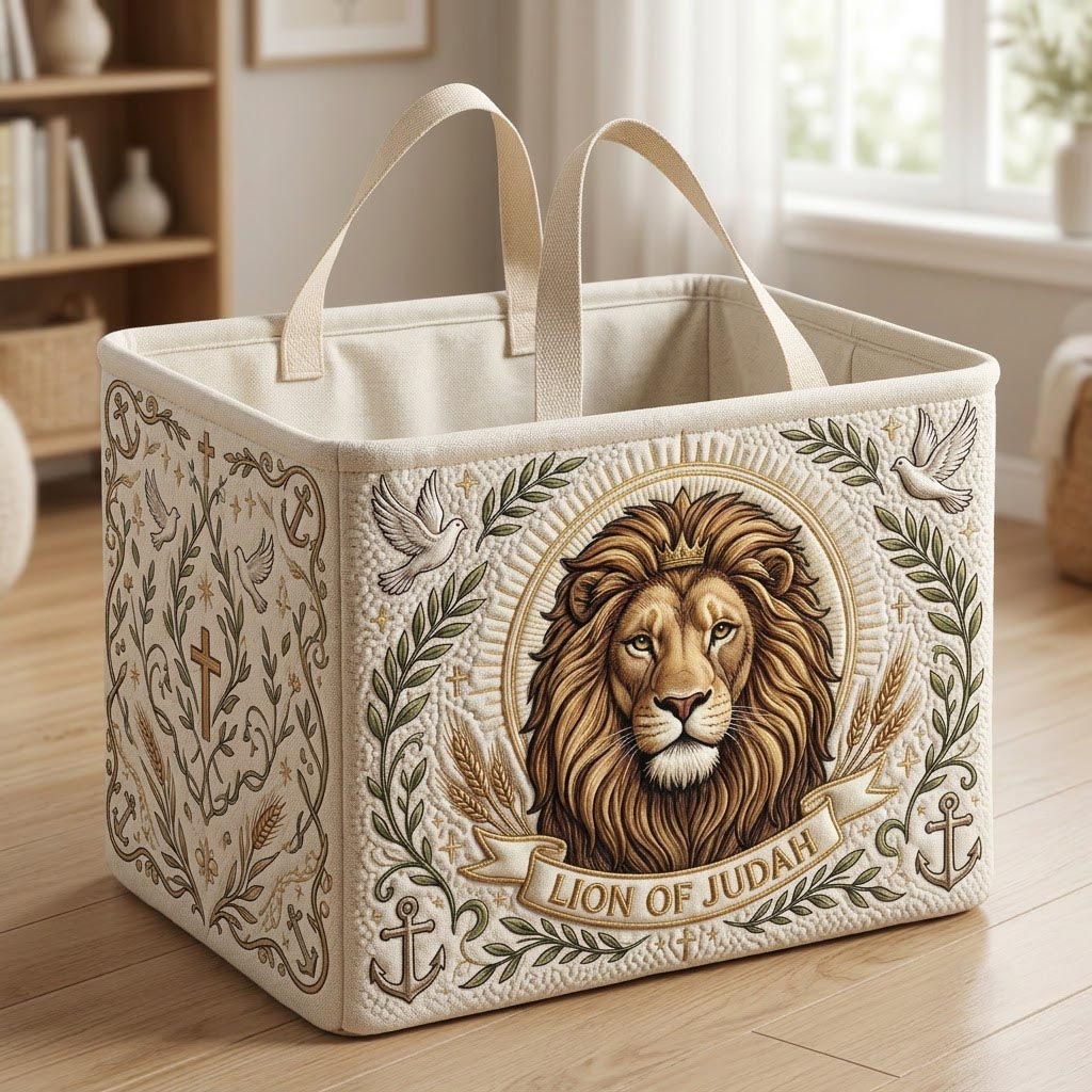 Christian Faith Quilted Storage Basket GFTONMU2040