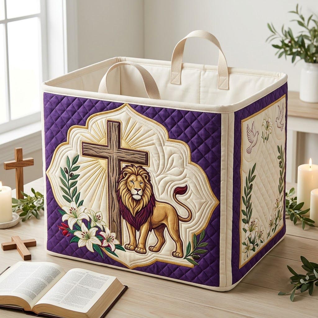 Christian Faith Quilted Storage Basket GFTONMU2041