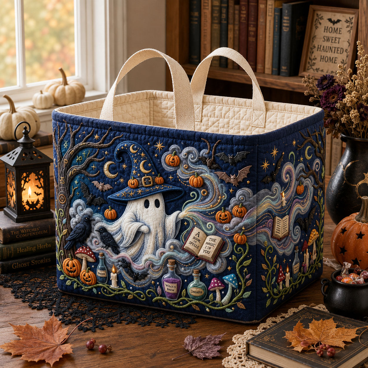 Witch Ghost Quilted Storage Basket GFTOPND1732