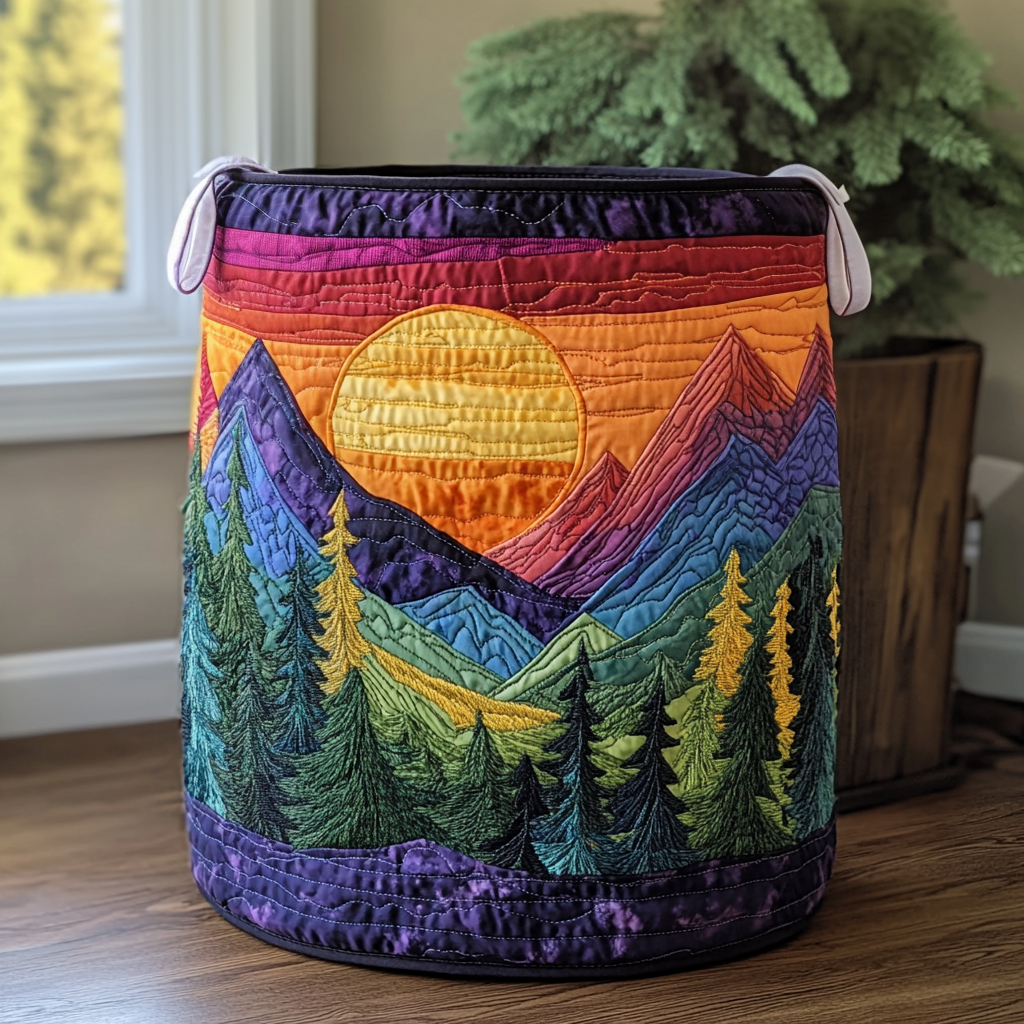 Golden Peaks Quilted Laundry Basket NCU0PVL363