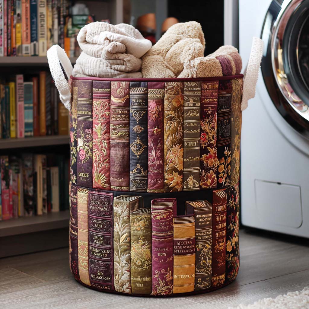 Literary Mood Quilted Laundry Basket NCU0NNT1125