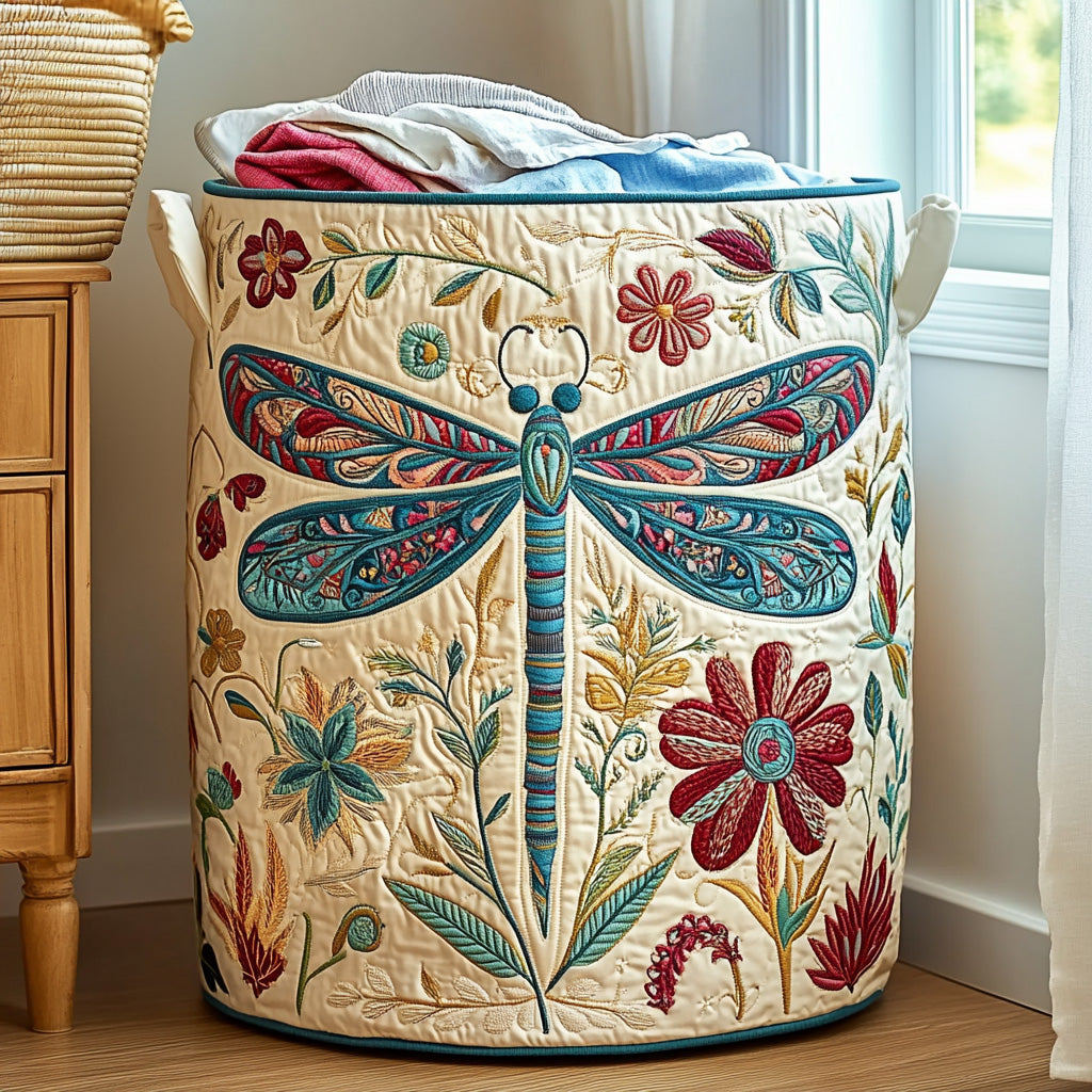 Meadow Dance Quilted Laundry Basket NCU0PVL585