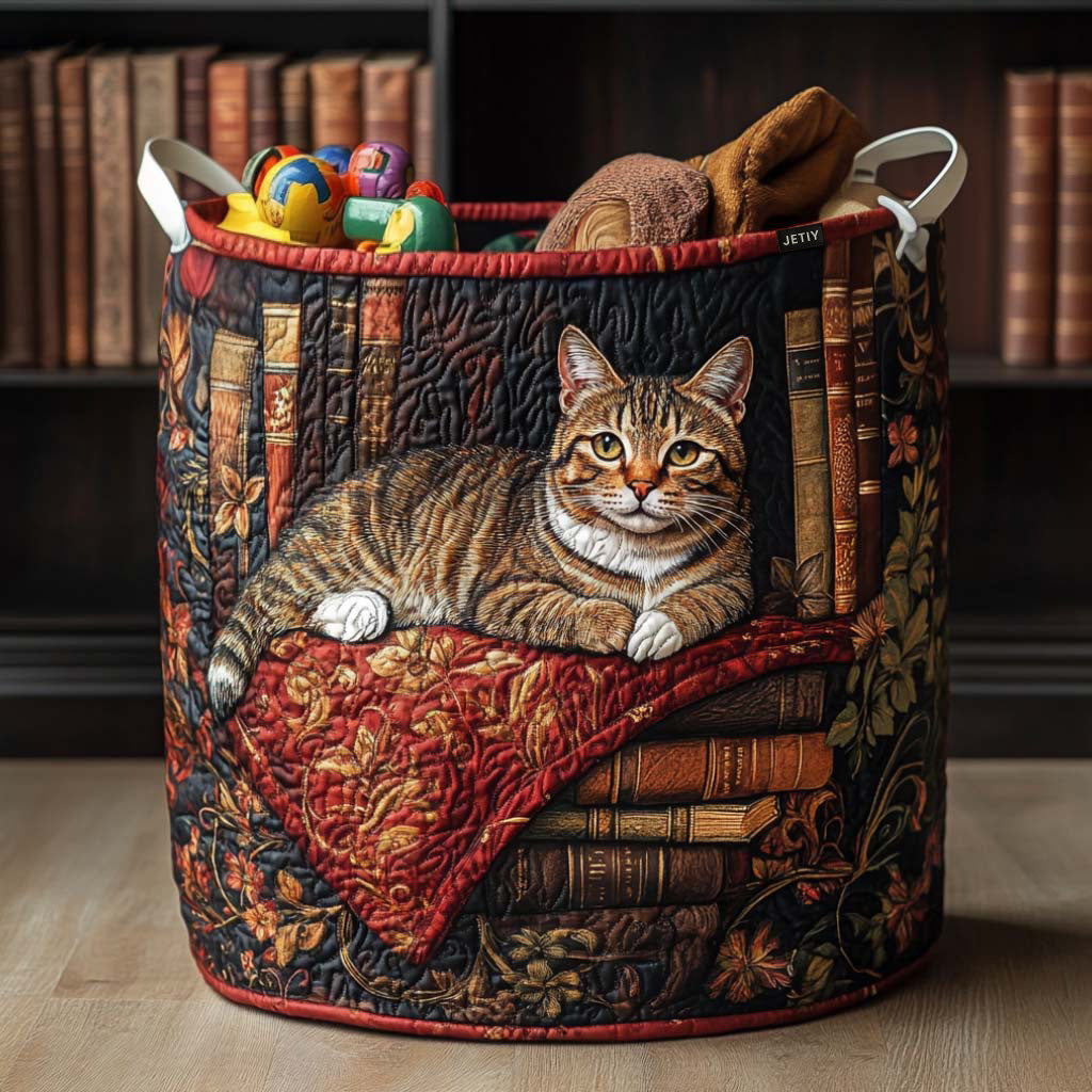 Whiskered Wonders Quilted Laundry Basket NCU0PTT1515