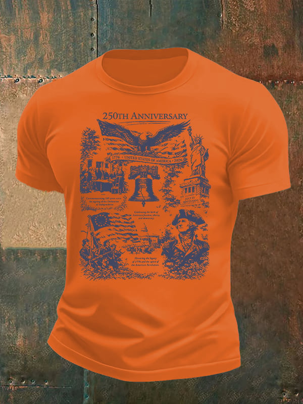 Men's Retro USA 250th Anniversary Print T-Shirt