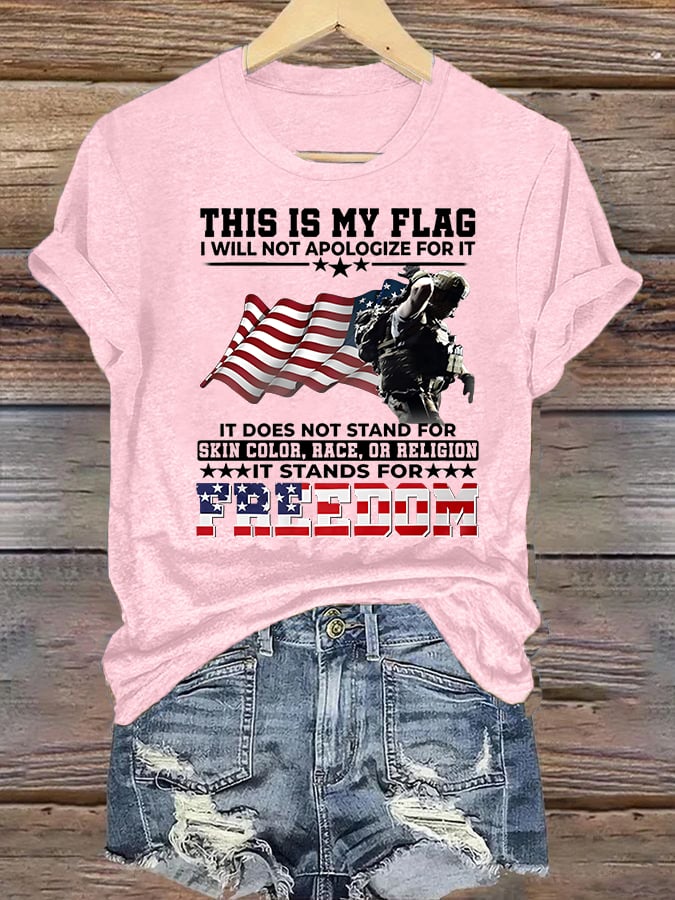 Women's THIS IS MY FLAG Print T-Shirt