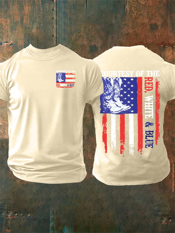 Men's Courtesy Of Red White And Blue 250th Anniversary Flags T-Shirt