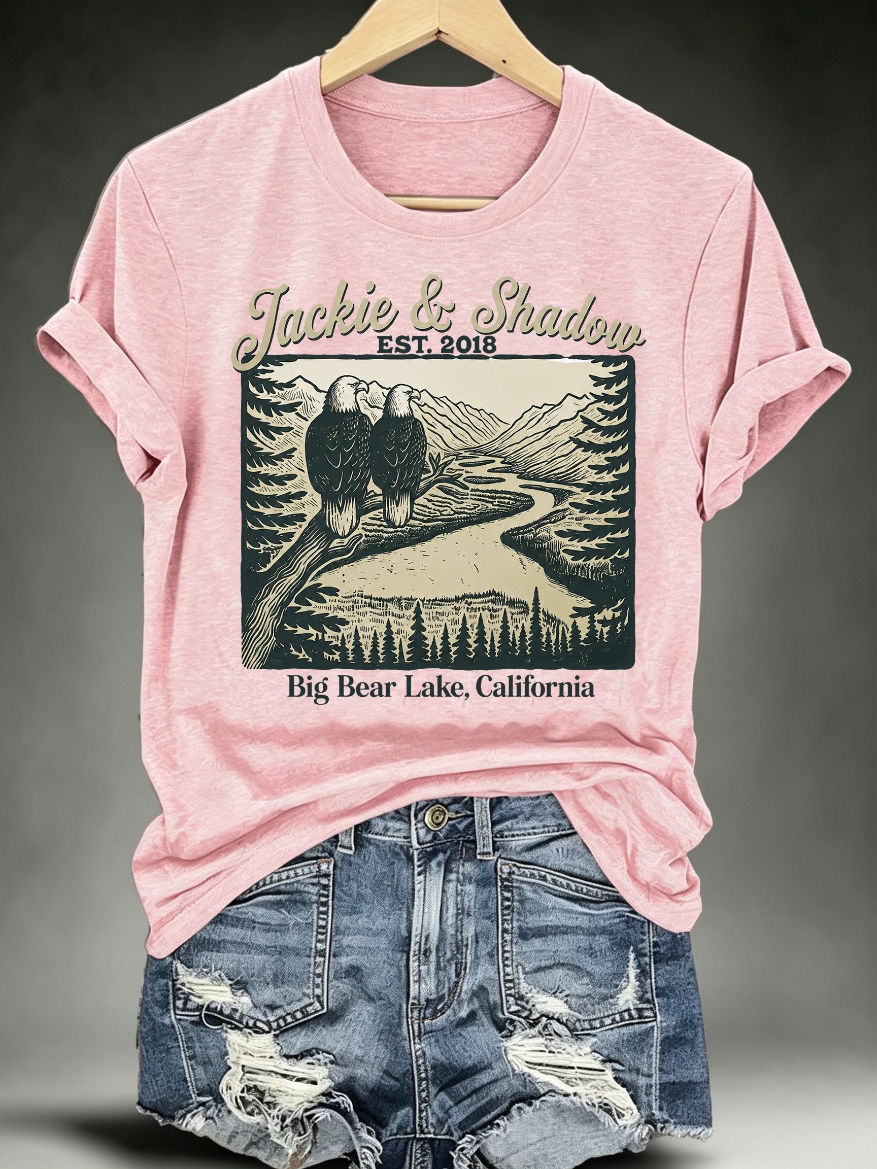Women's JACKIE & SHADOW Print Crew-Neck T-Shirt