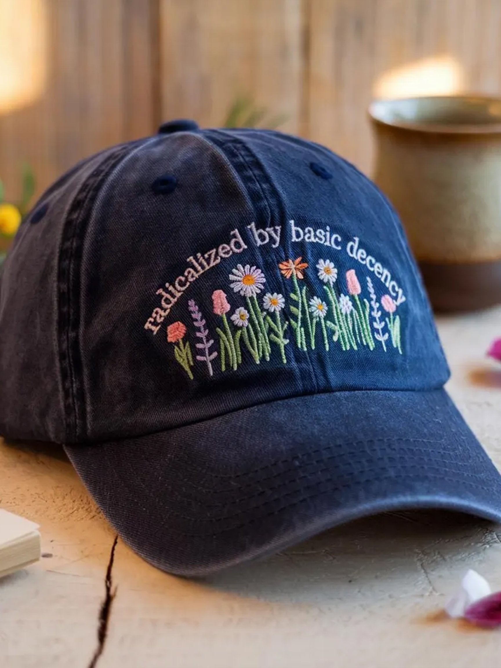 Radicalized by Basic Decency Print Baseball Cap