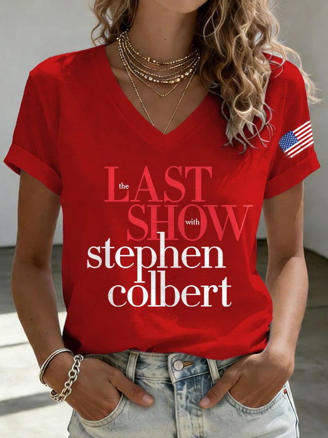 🔥Buy 3 Get 15% Off V-Neck Retro Last Show Print T-Shirt