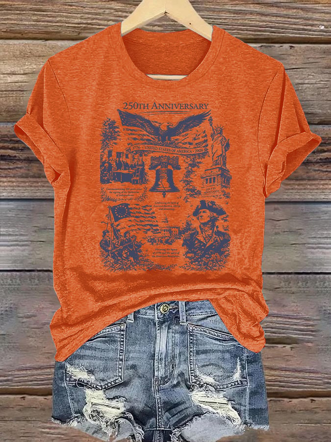 Women's Retro USA 250th Anniversary Print T-Shirt